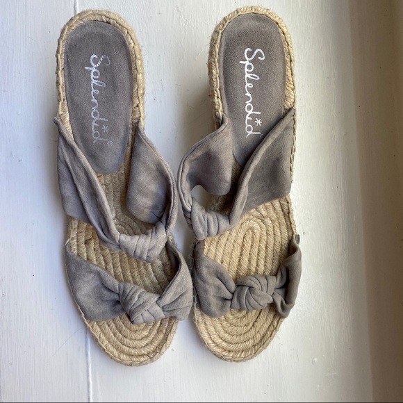 Splendid Brooks Gray Knotted Wedges 10 - Picture 4 of 7